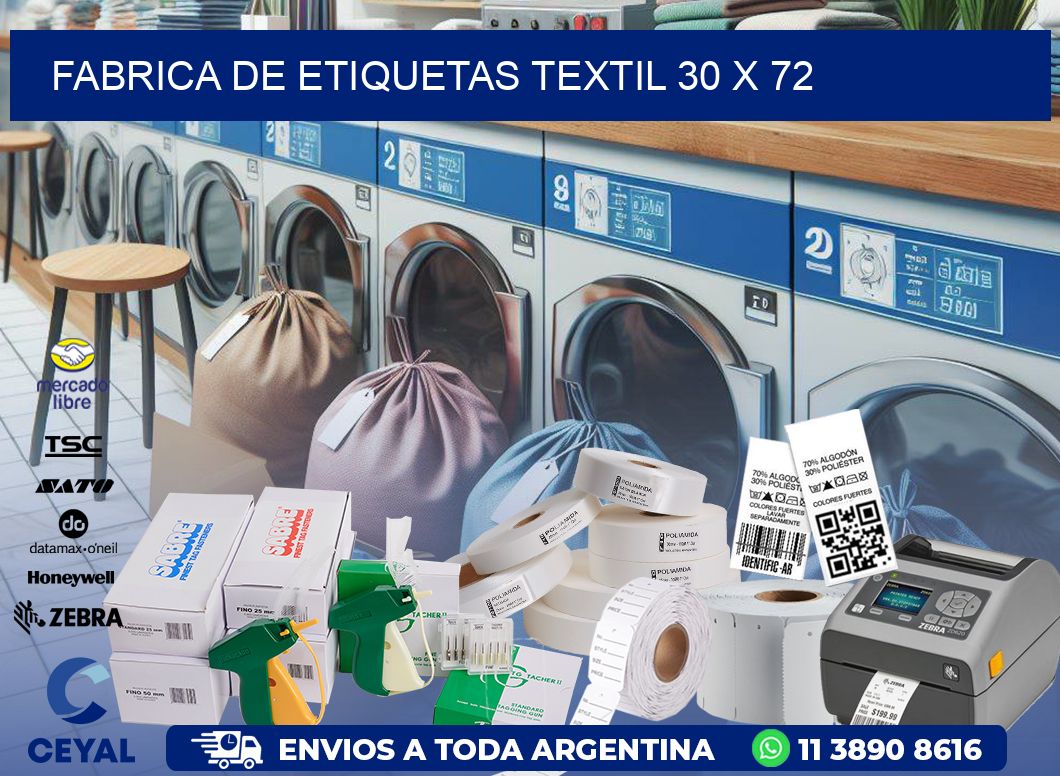 FABRICA DE ETIQUETAS TEXTIL 30 x 72