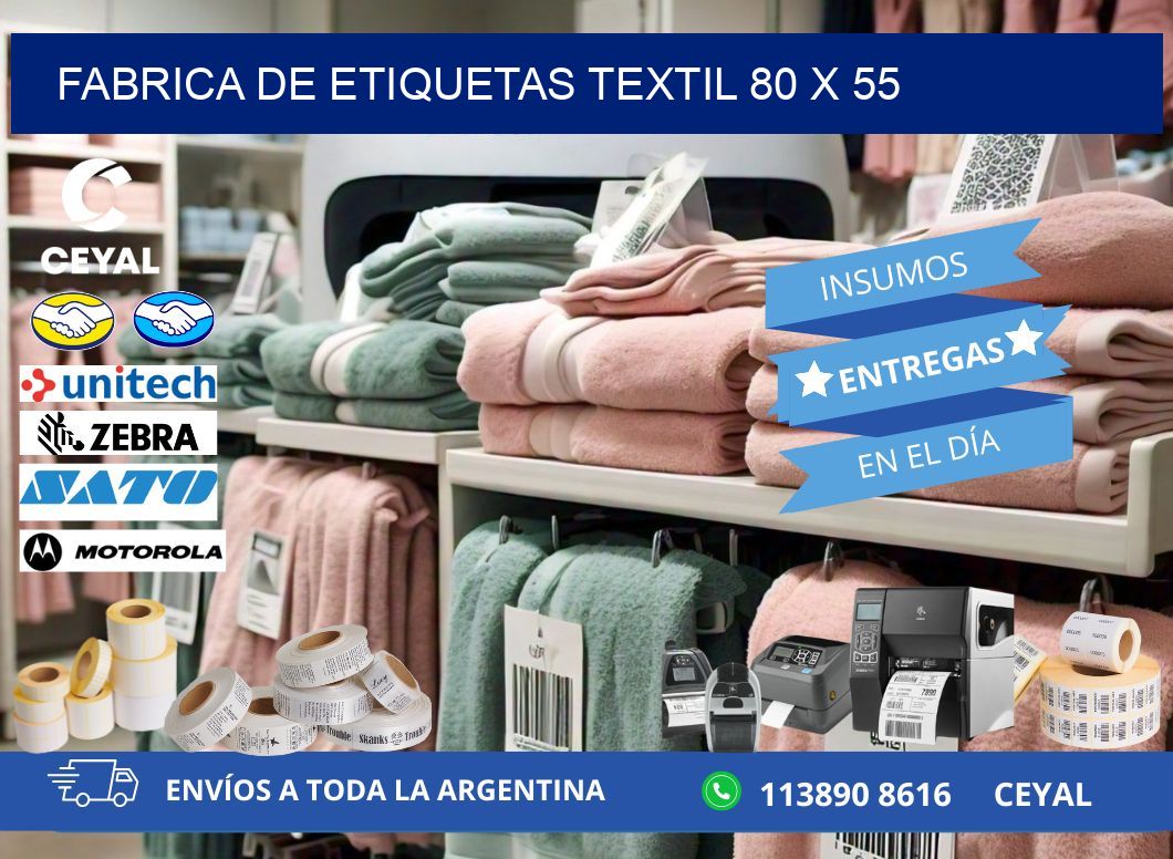 FABRICA DE ETIQUETAS TEXTIL 80 x 55