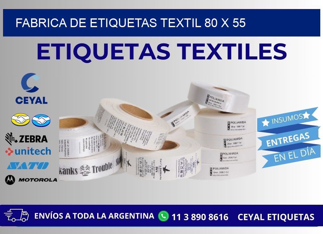 FABRICA DE ETIQUETAS TEXTIL 80 x 55