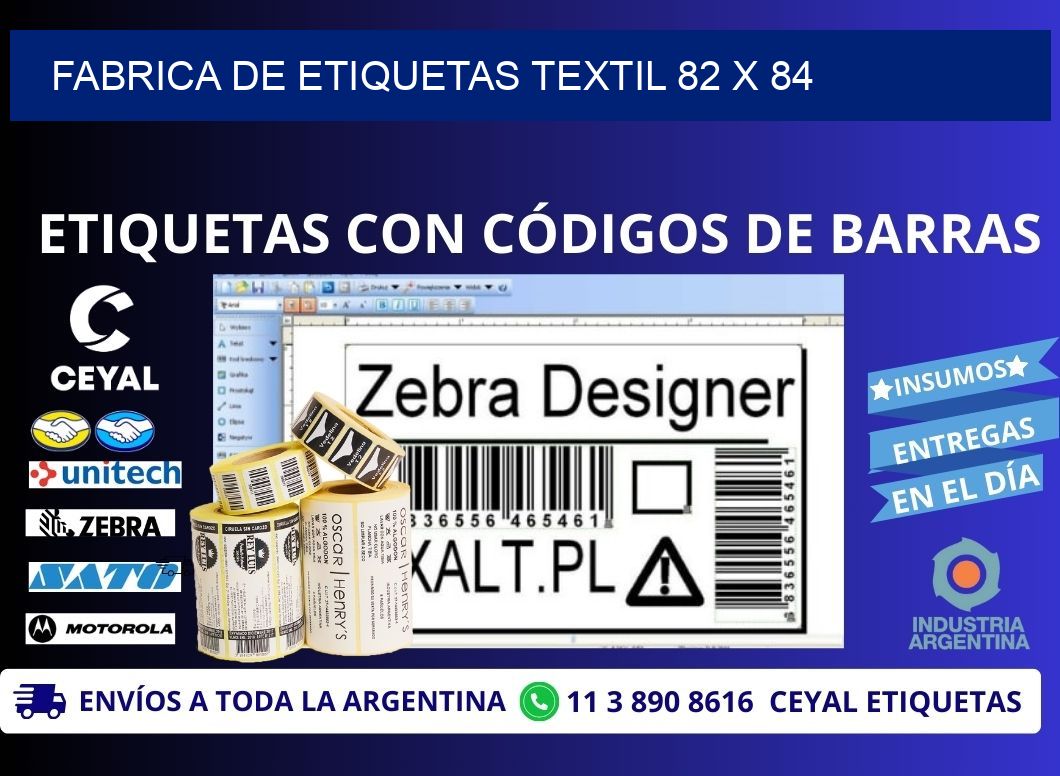 FABRICA DE ETIQUETAS TEXTIL 82 x 84