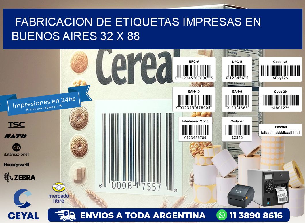 Fabricacion de Etiquetas Impresas en Buenos Aires 32 x 88