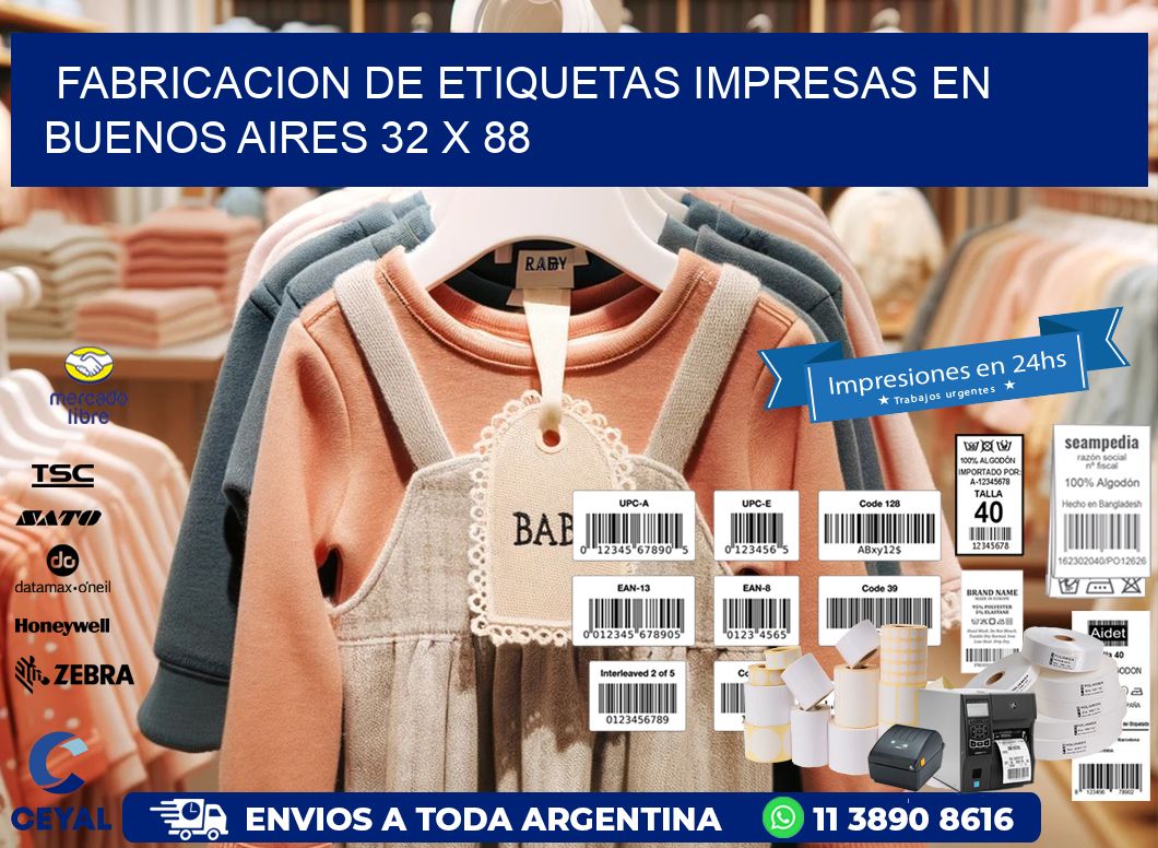 Fabricacion de Etiquetas Impresas en Buenos Aires 32 x 88