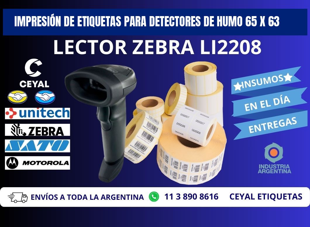 IMPRESIÓN DE ETIQUETAS PARA DETECTORES DE HUMO 65 x 63