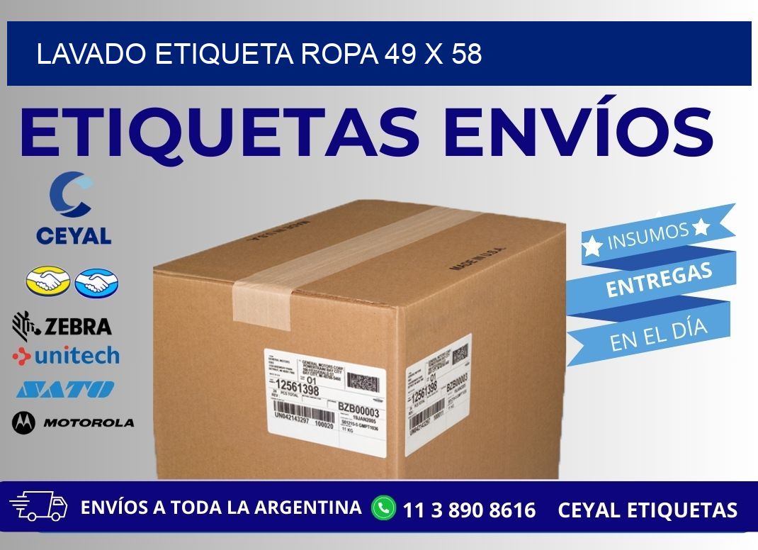 LAVADO ETIQUETA ROPA 49 x 58