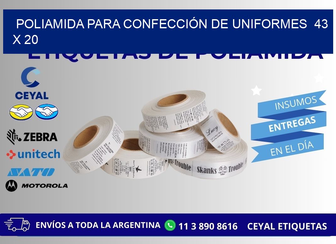 POLIAMIDA PARA CONFECCIÓN DE UNIFORMES  43 x 20