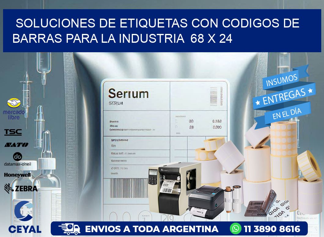 Soluciones de Etiquetas con Codigos de Barras para la Industria  68 x 24