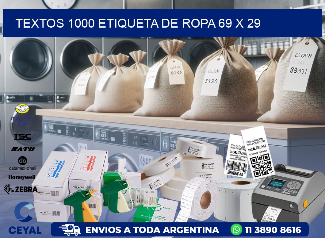 TEXTOS 1000 ETIQUETA DE ROPA 69 x 29