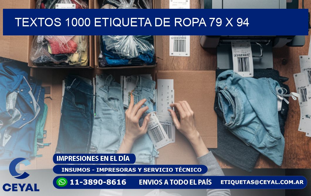 TEXTOS 1000 ETIQUETA DE ROPA 79 x 94