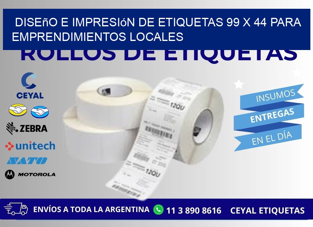 Diseño e Impresión de Etiquetas 99 x 44 para Emprendimientos Locales