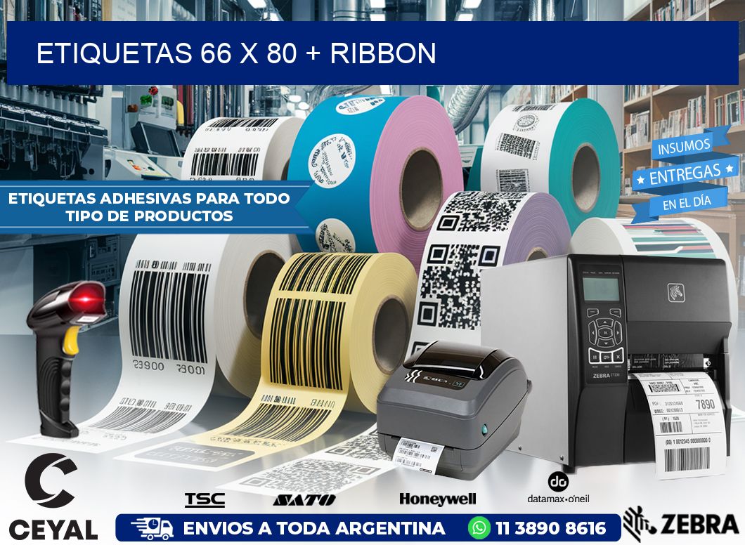 ETIQUETAS 66 x 80 + RIBBON