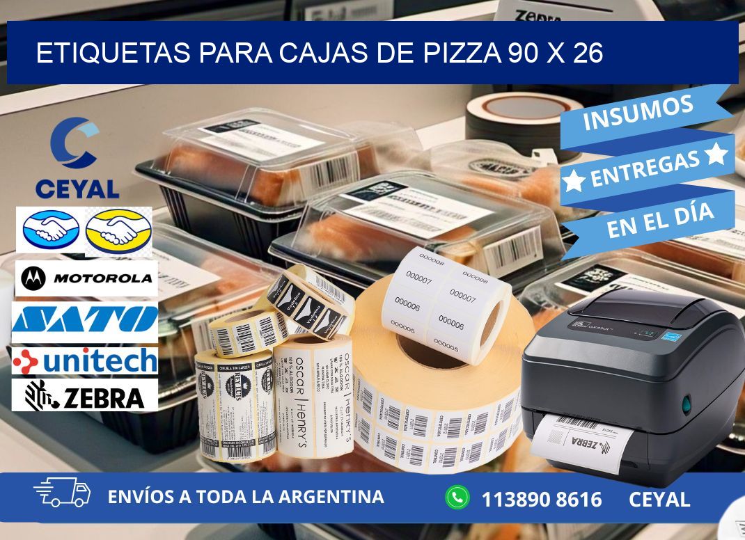 ETIQUETAS PARA CAJAS DE PIZZA 90 x 26