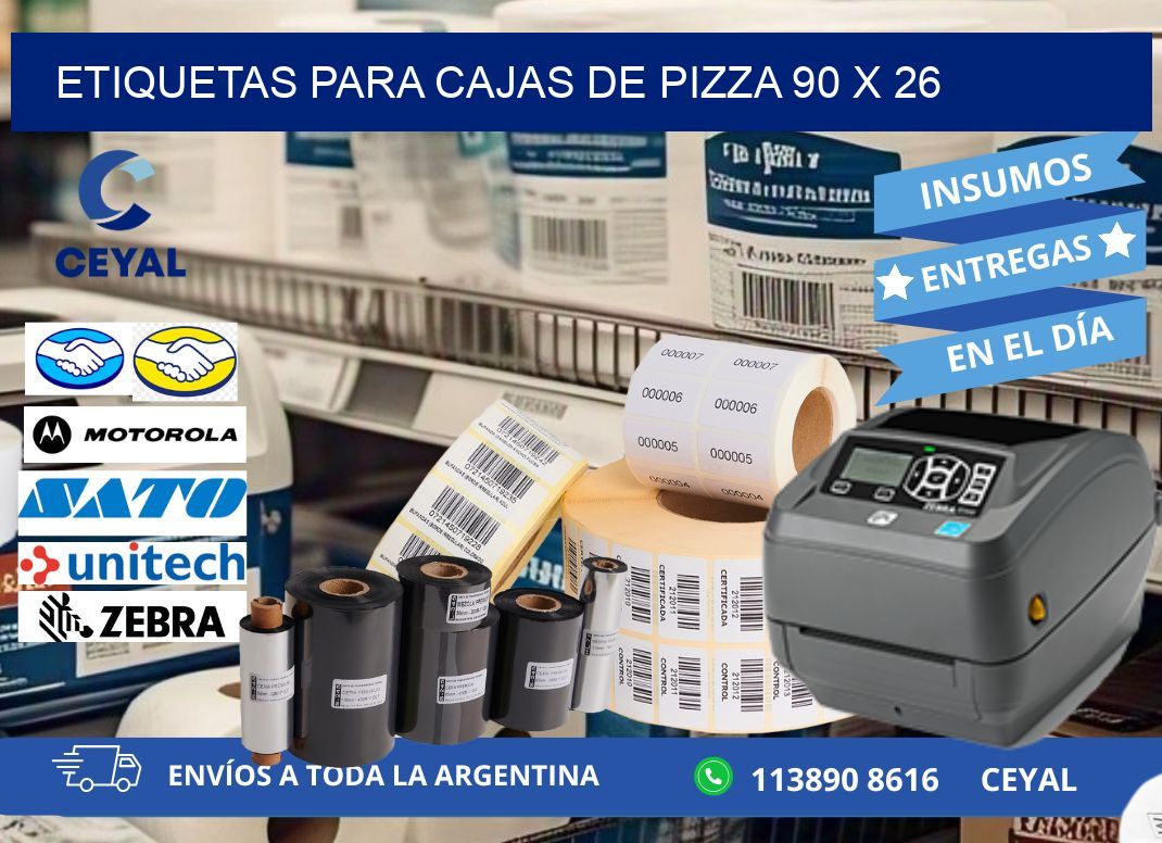 ETIQUETAS PARA CAJAS DE PIZZA 90 x 26