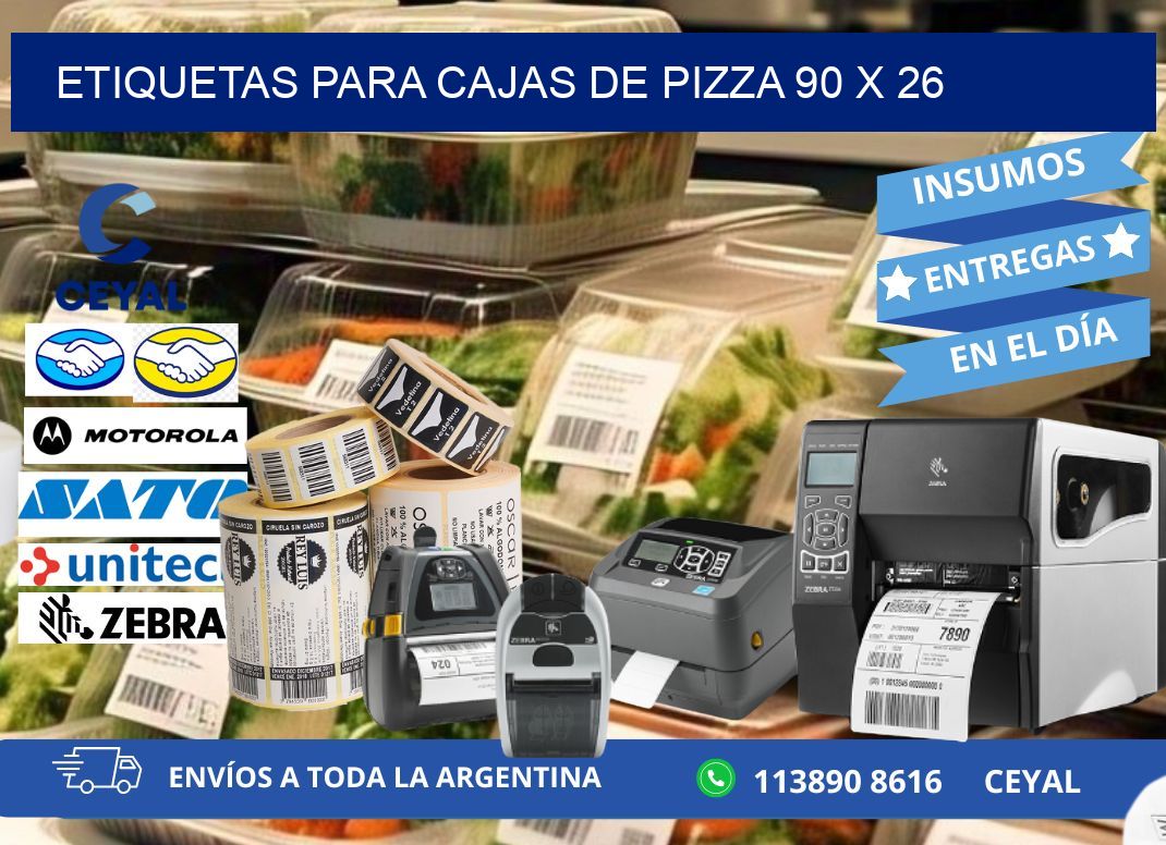 ETIQUETAS PARA CAJAS DE PIZZA 90 x 26