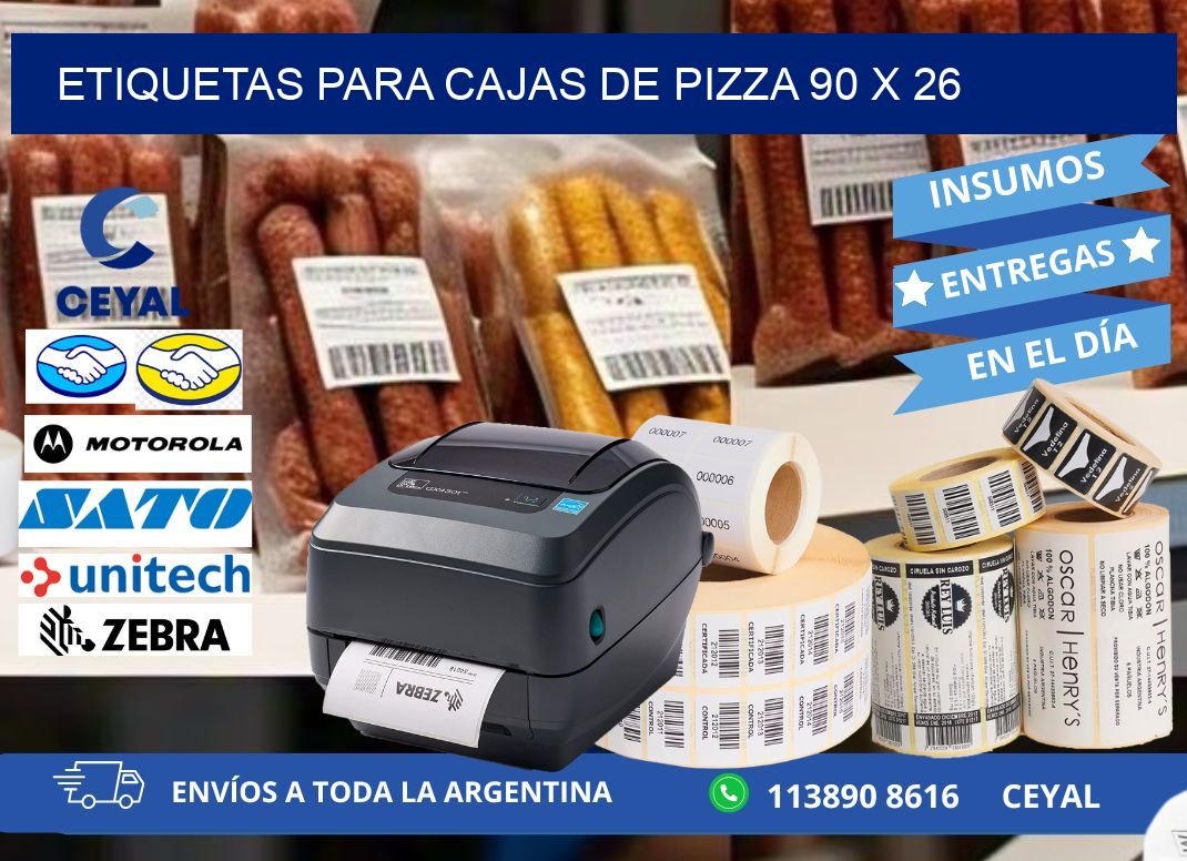 ETIQUETAS PARA CAJAS DE PIZZA 90 x 26