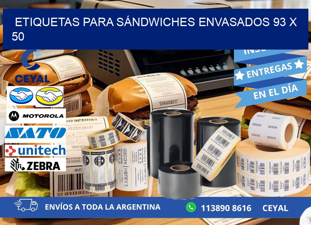 ETIQUETAS PARA SÁNDWICHES ENVASADOS 93 x 50