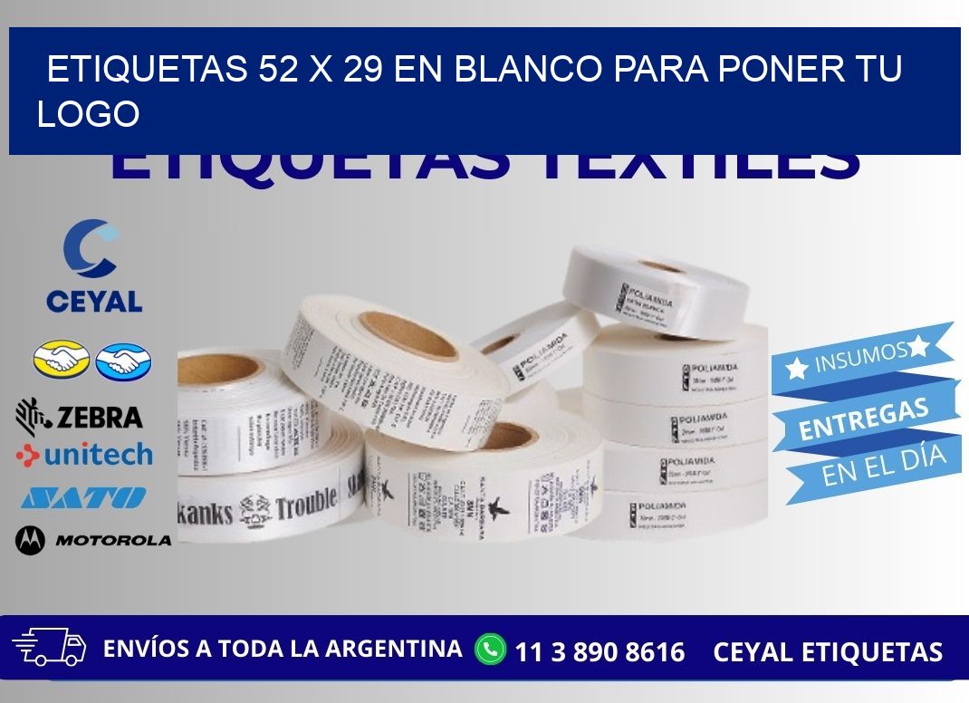 Etiquetas 52 x 29 en blanco para poner tu logo