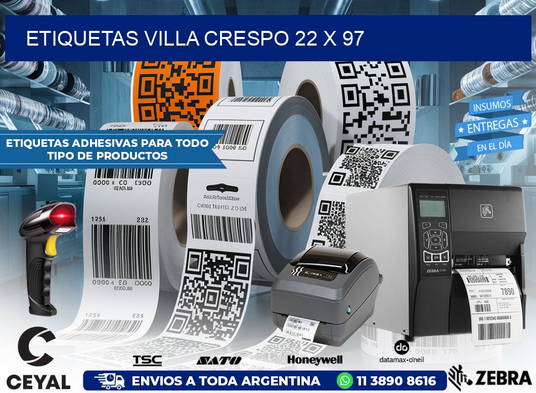 Etiquetas Villa Crespo 22 x 97