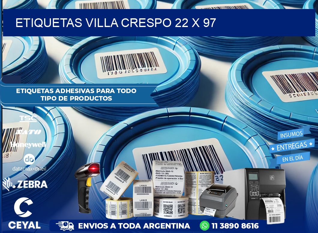 Etiquetas Villa Crespo 22 x 97