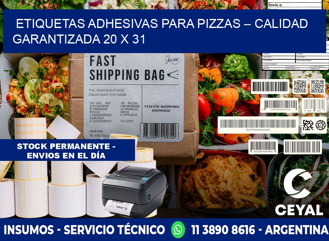 Etiquetas adhesivas para pizzas – Calidad garantizada 20 x 31