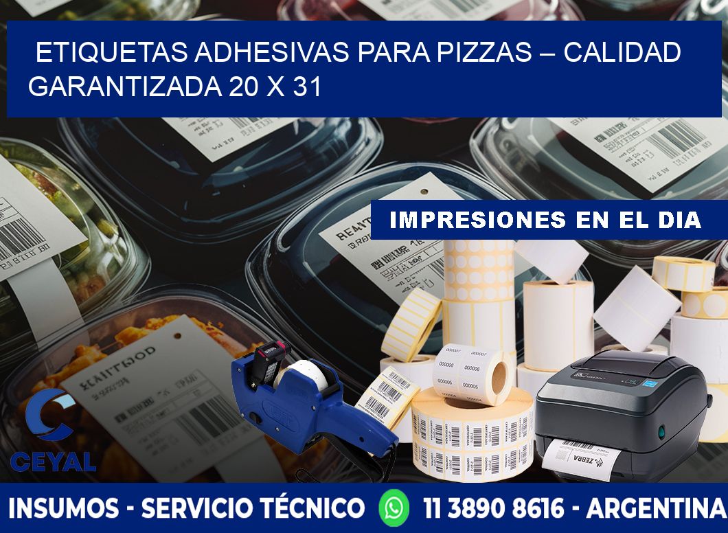 Etiquetas adhesivas para pizzas – Calidad garantizada 20 x 31