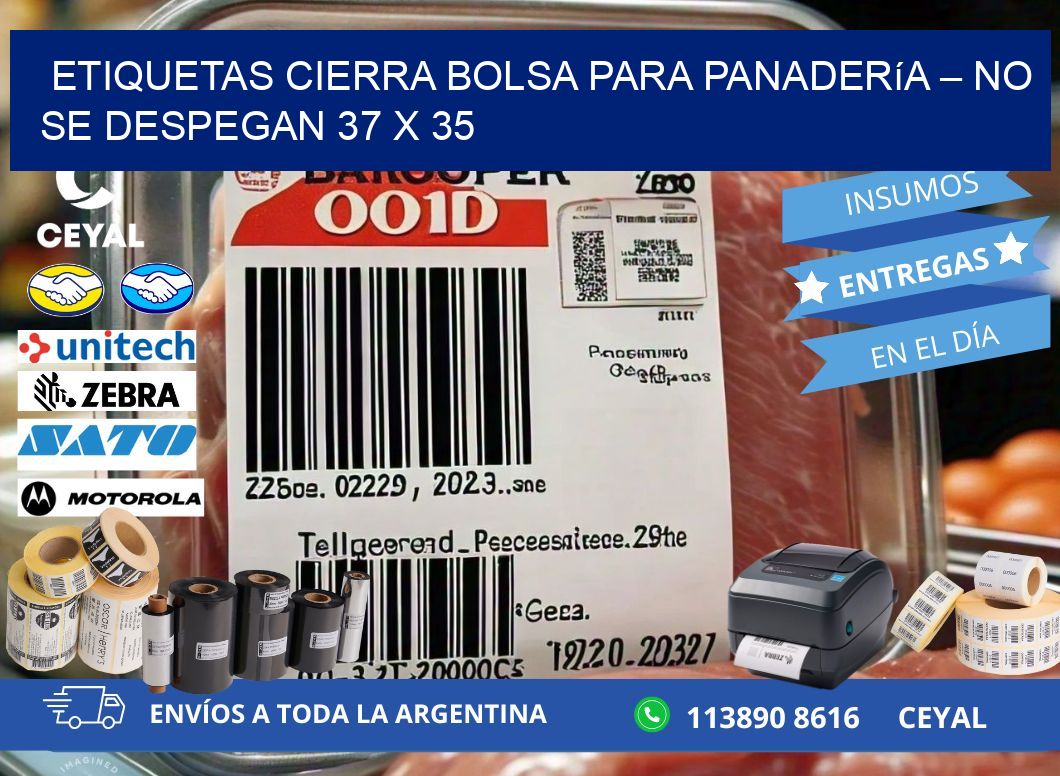 Etiquetas cierra bolsa para panadería – No se despegan 37 x 35