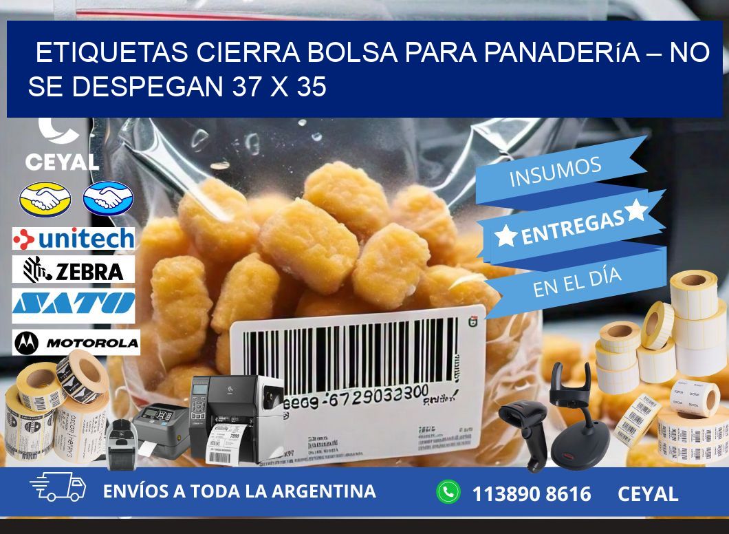 Etiquetas cierra bolsa para panadería – No se despegan 37 x 35