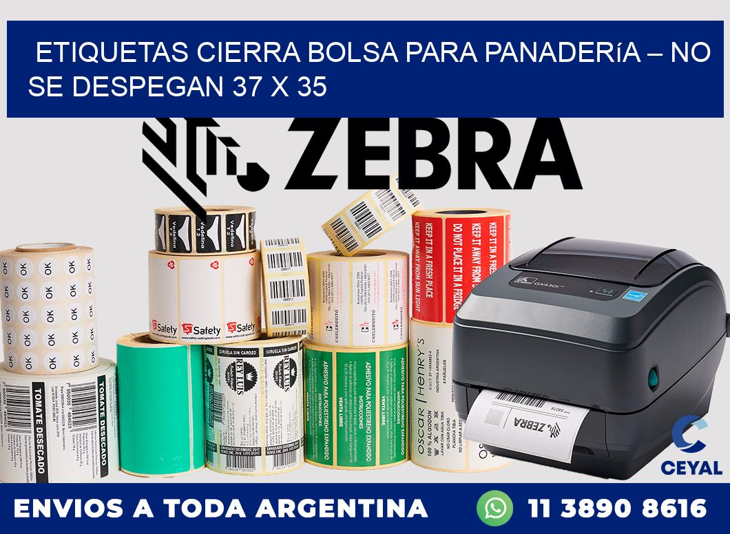 Etiquetas cierra bolsa para panadería – No se despegan 37 x 35