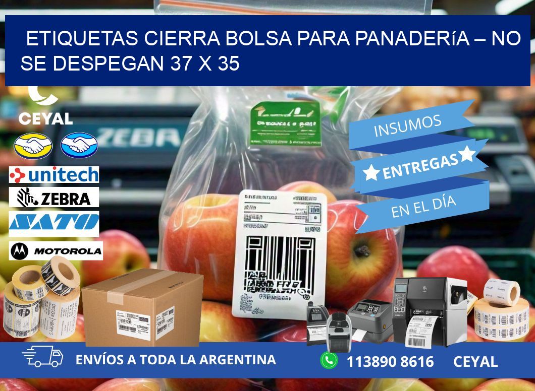 Etiquetas cierra bolsa para panadería – No se despegan 37 x 35