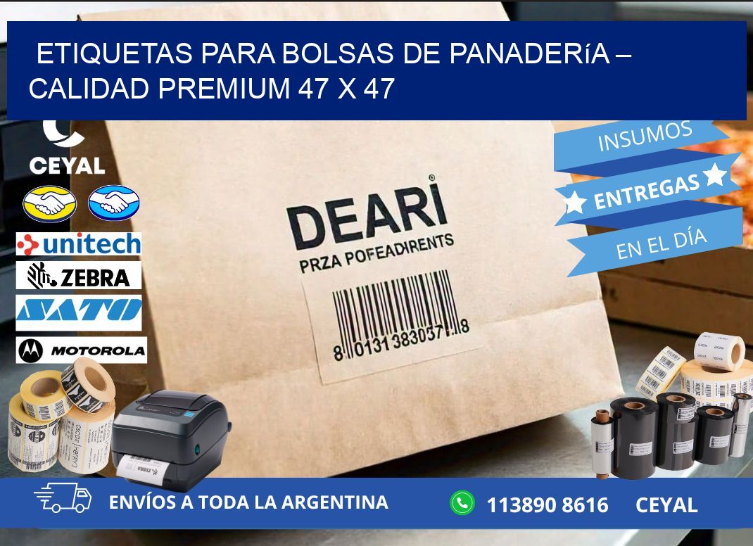 Etiquetas para bolsas de panadería – Calidad premium 47 x 47