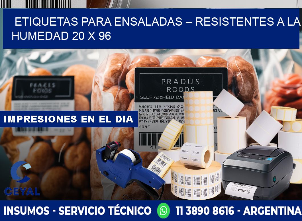 Etiquetas para ensaladas – Resistentes a la humedad 20 x 96