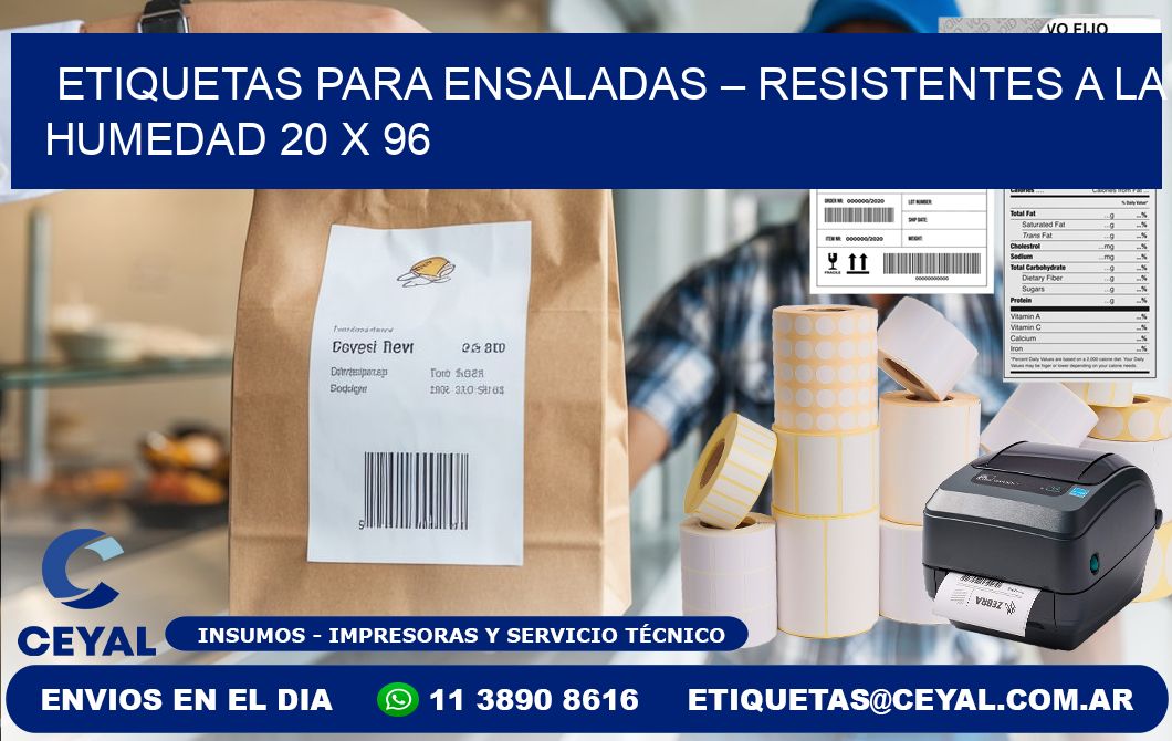 Etiquetas para ensaladas – Resistentes a la humedad 20 x 96