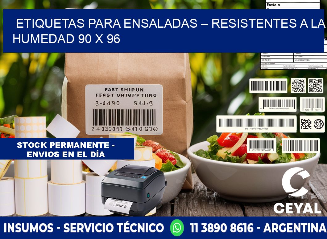 Etiquetas para ensaladas – Resistentes a la humedad 90 x 96