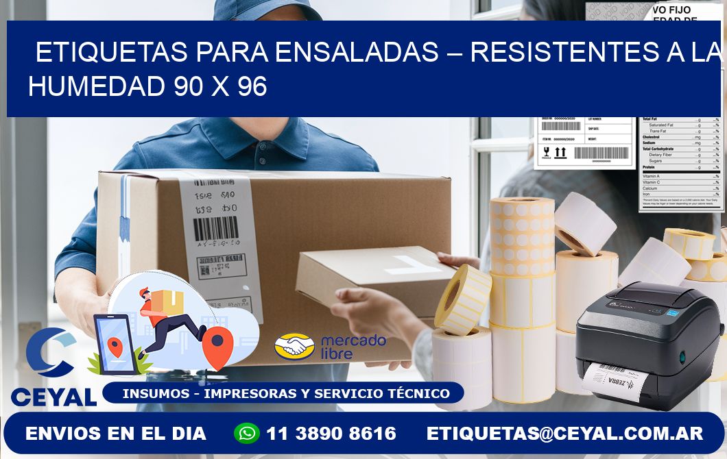 Etiquetas para ensaladas – Resistentes a la humedad 90 x 96