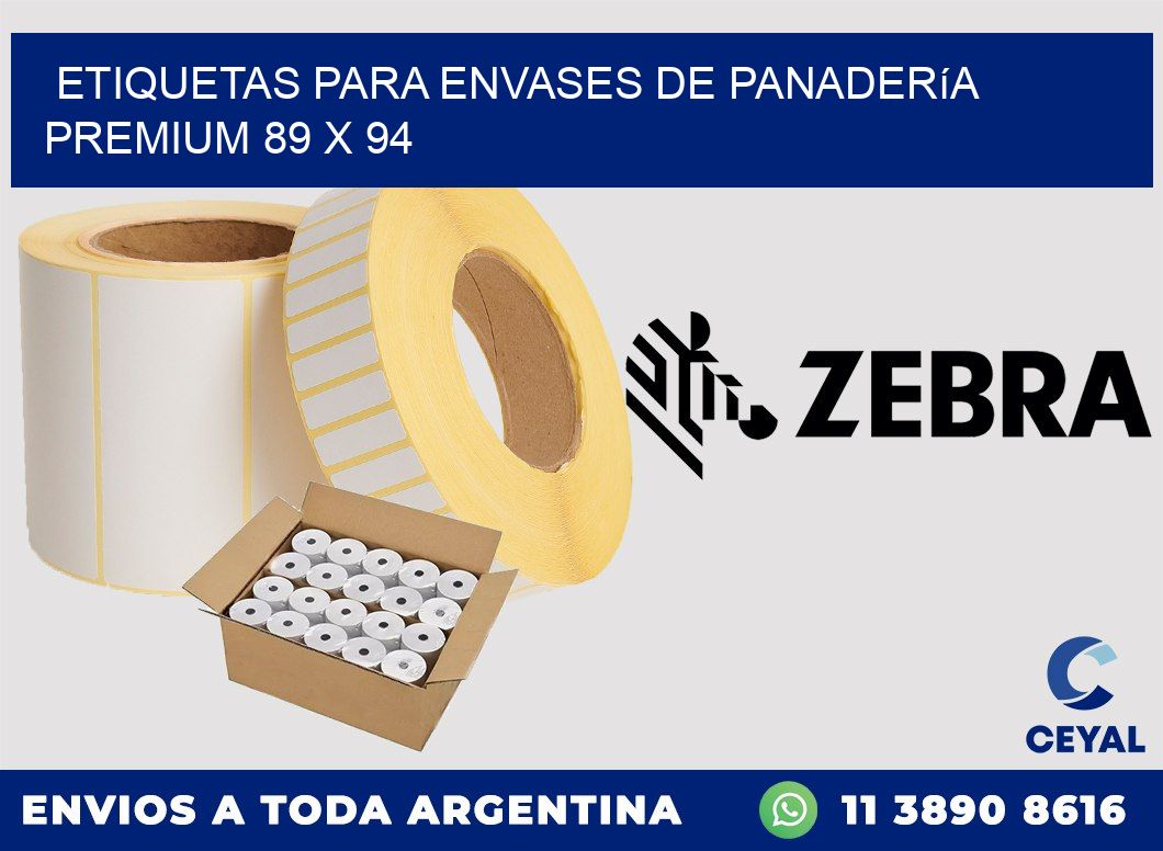 Etiquetas para envases de panadería premium 89 x 94