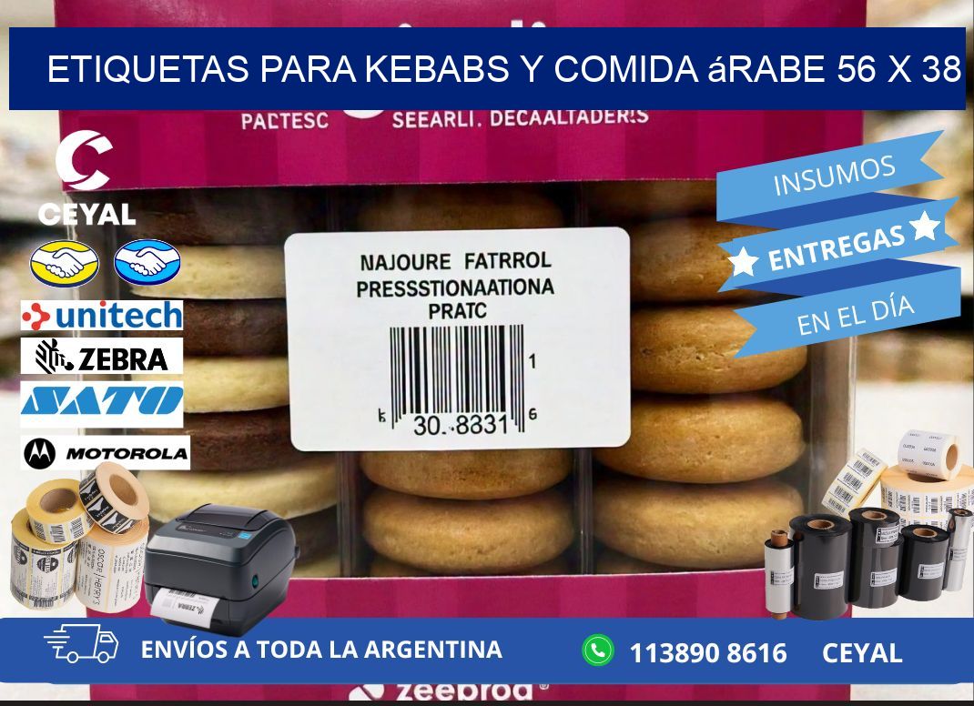 Etiquetas para kebabs y comida árabe 56 x 38