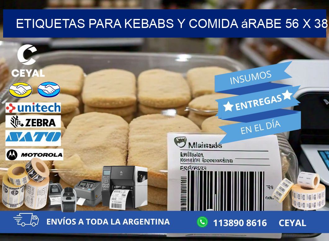 Etiquetas para kebabs y comida árabe 56 x 38