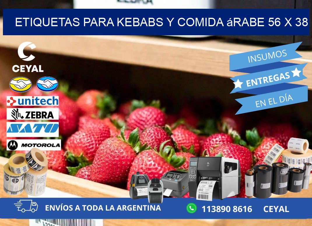 Etiquetas para kebabs y comida árabe 56 x 38