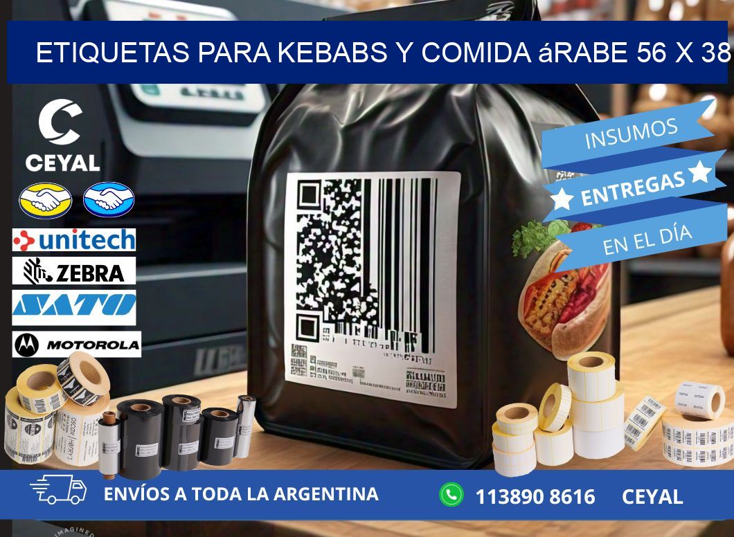 Etiquetas para kebabs y comida árabe 56 x 38