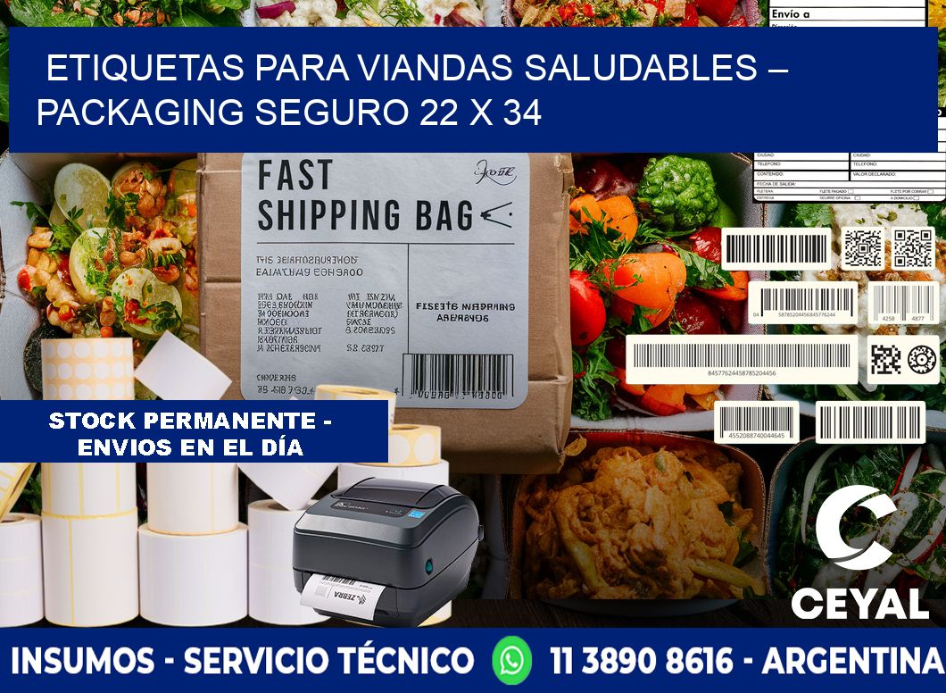 Etiquetas para viandas saludables – Packaging seguro 22 x 34