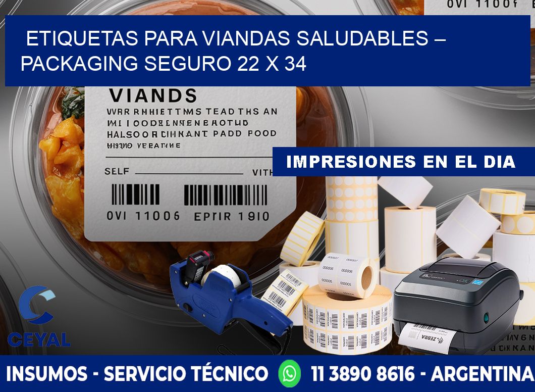 Etiquetas para viandas saludables – Packaging seguro 22 x 34