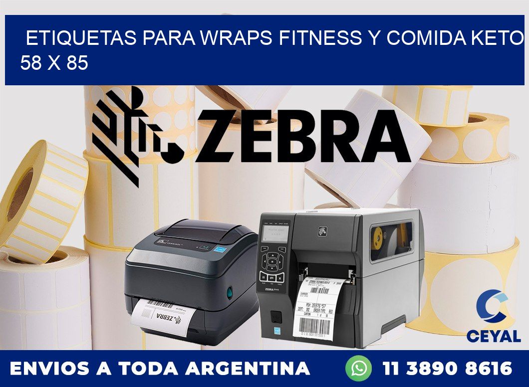 Etiquetas para wraps fitness y comida keto 58 x 85