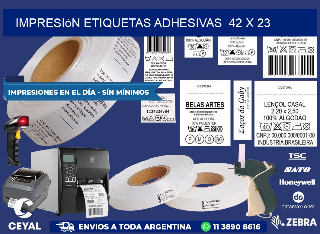 Impresión Etiquetas adhesivas  42 x 23