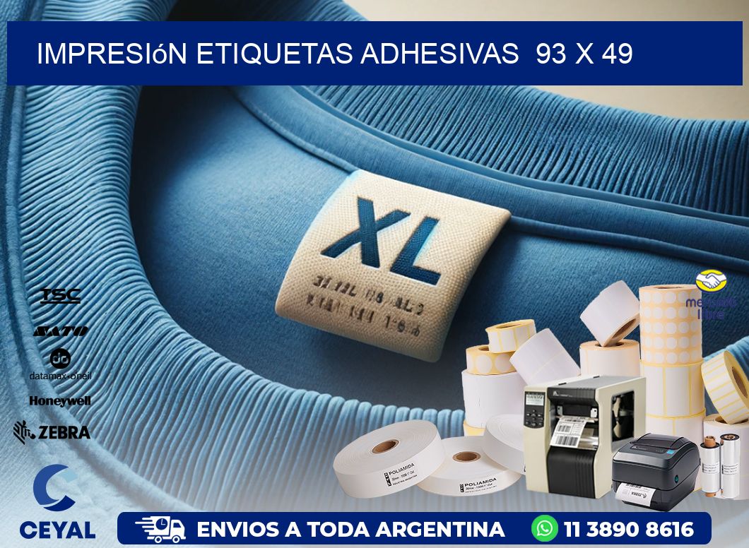 Impresión Etiquetas adhesivas  93 x 49