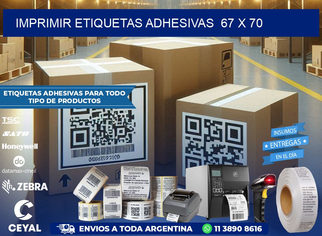 Imprimir Etiquetas adhesivas  67 x 70