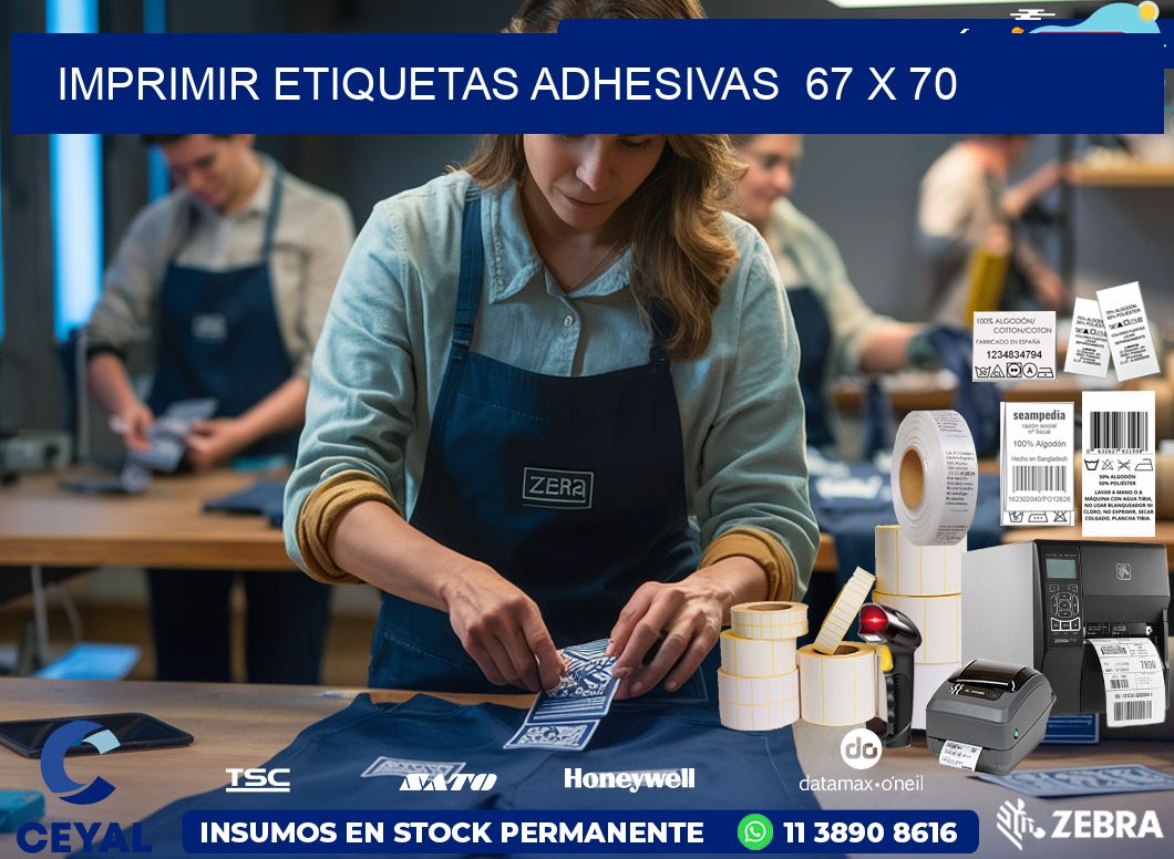 Imprimir Etiquetas adhesivas  67 x 70