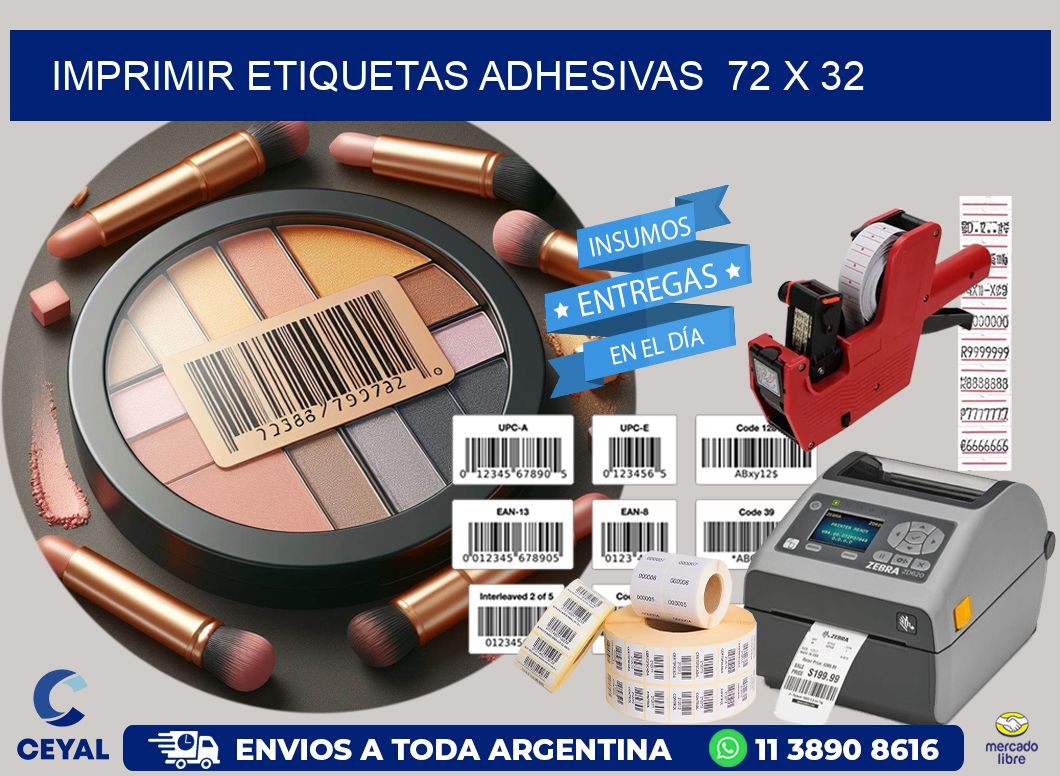 Imprimir Etiquetas adhesivas  72 x 32