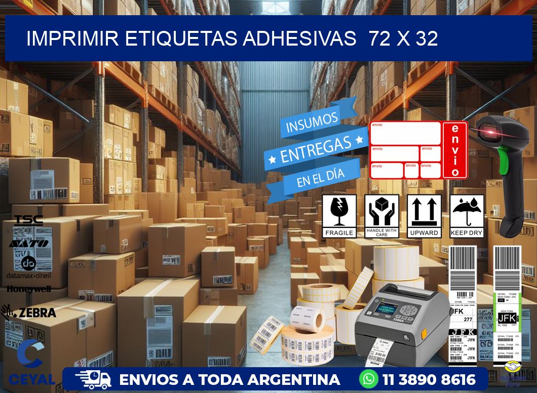 Imprimir Etiquetas adhesivas  72 x 32