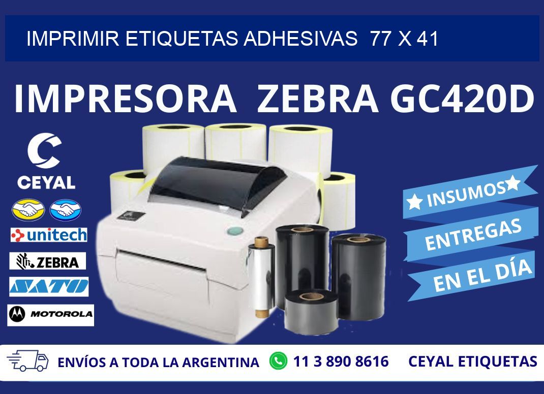 Imprimir Etiquetas adhesivas  77 x 41