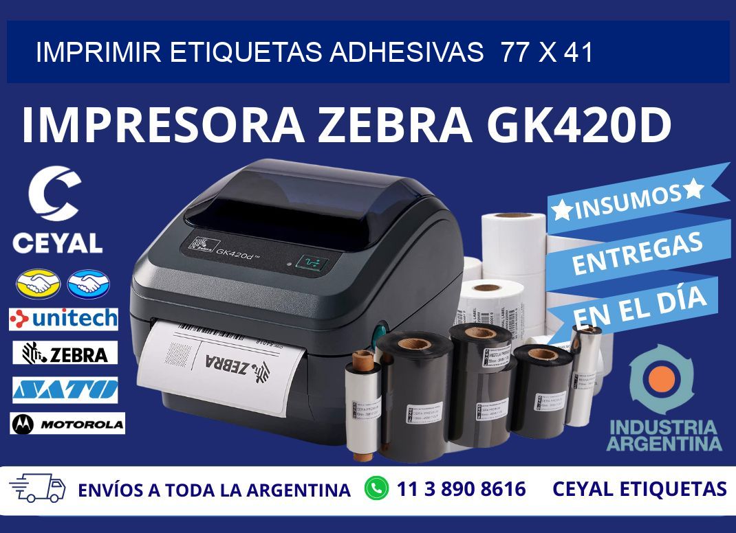 Imprimir Etiquetas adhesivas  77 x 41