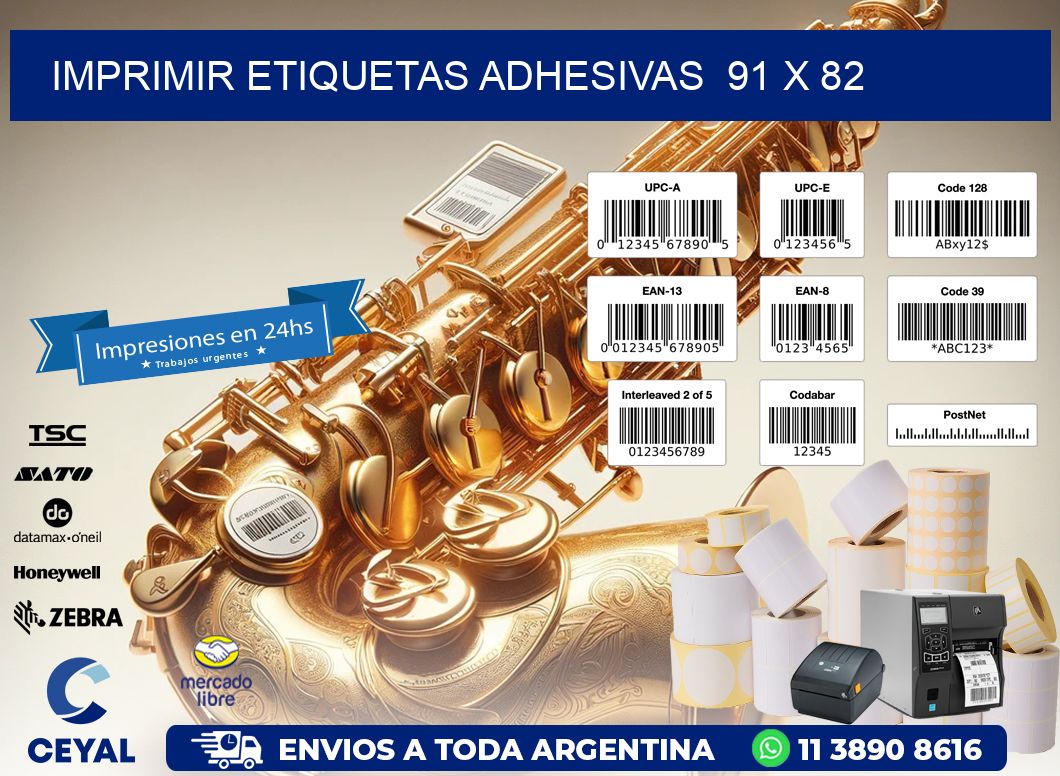 Imprimir Etiquetas adhesivas  91 x 82